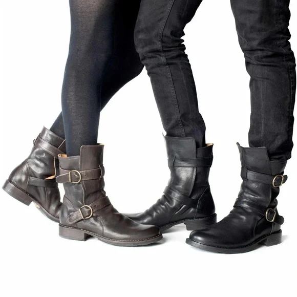 Fiorentini + Baker Eternity 713 Black Leather Biker Boots Size 37 EUC - Picture 9 of 10